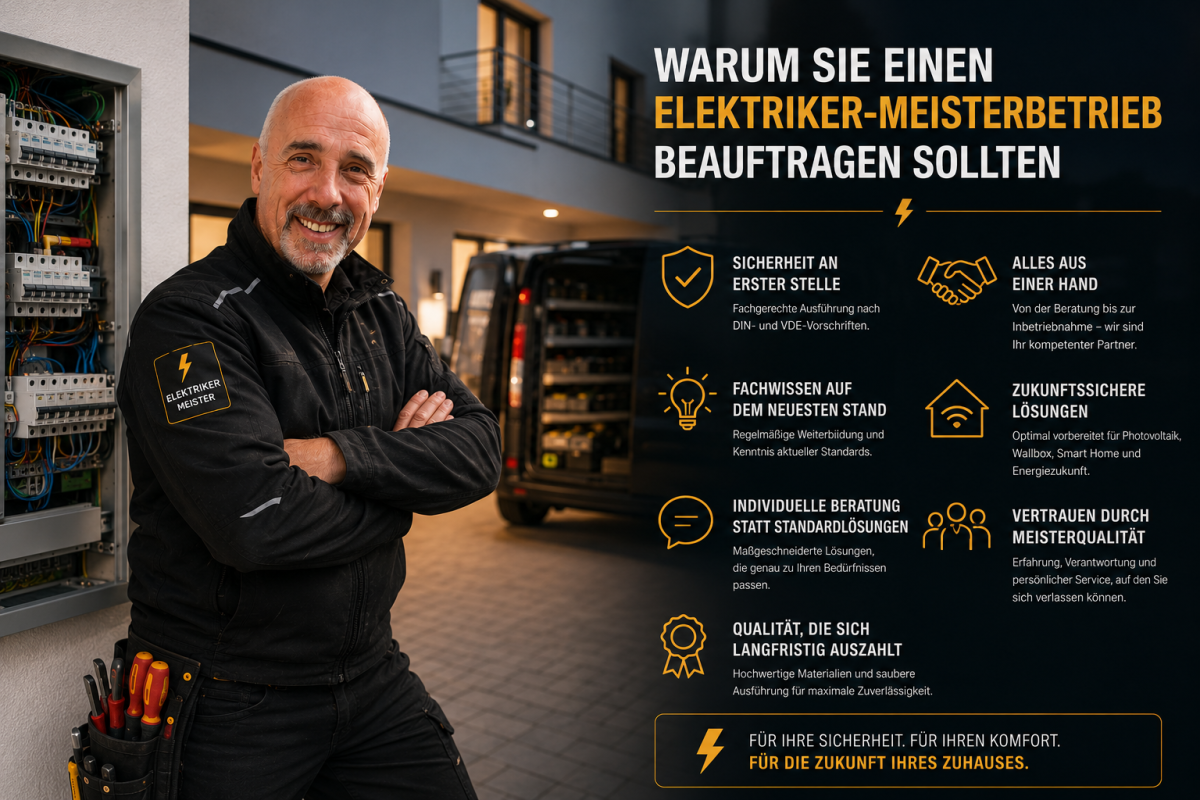 Warum Sie einen Elektriker-Meisterbetrieb beauftragen sollten